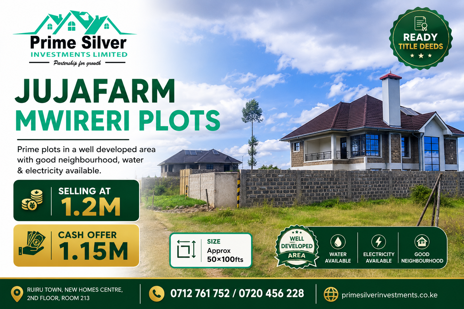 Kiambu-Jajafarm-Mwireri ⅛Acre Plot.