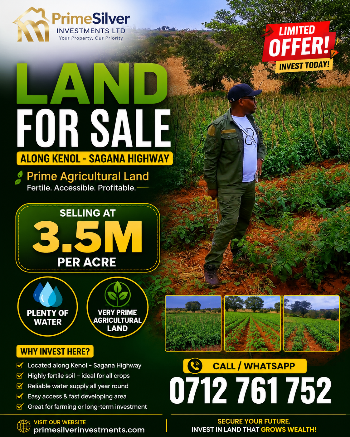 Machakos Sagana Kwa Samaki Nine Acres On Sale;