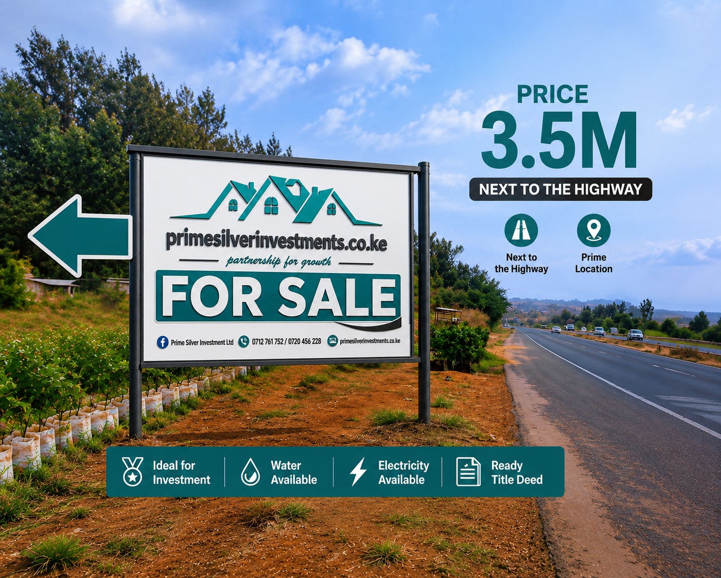 Half Acre Affordable Commercial Land Along Thika–Marwa Highway .